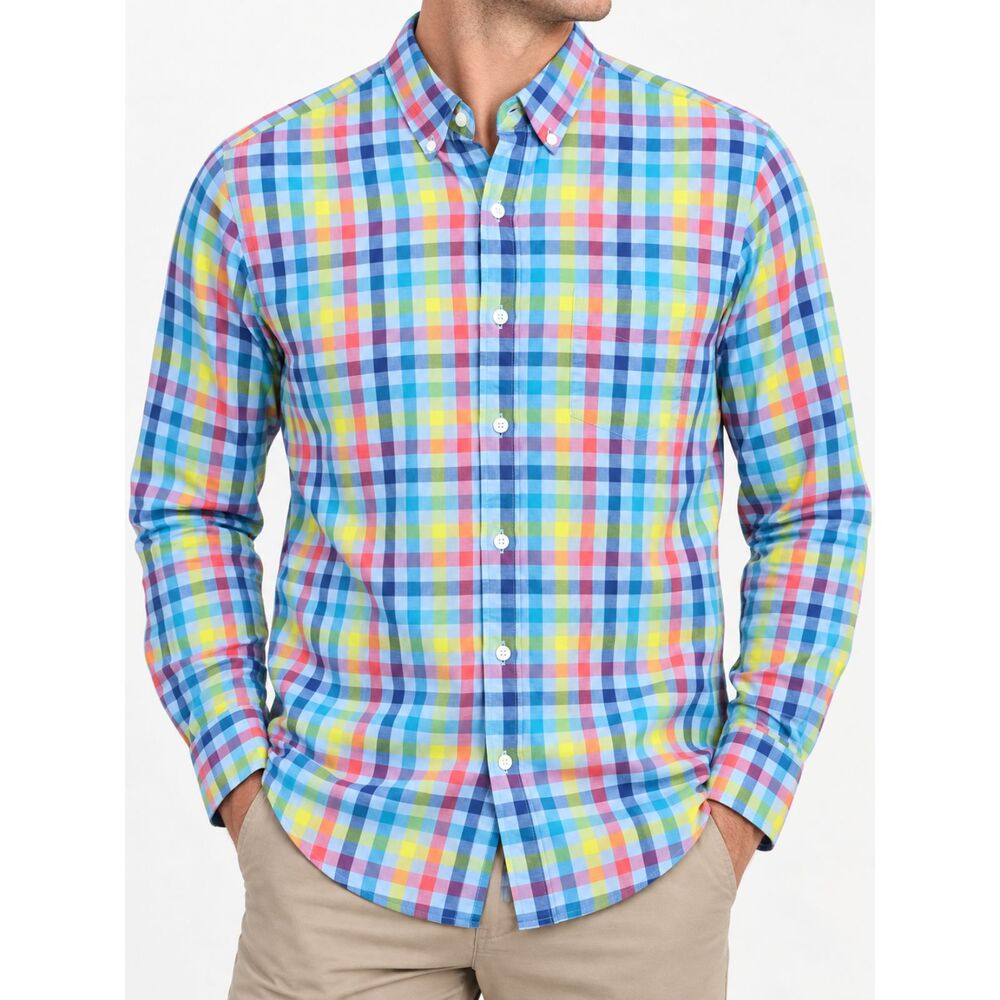 Bonobos Mens S Slim Fit Summer Weight Poplin Plaid Button Down Shirt Multicolor